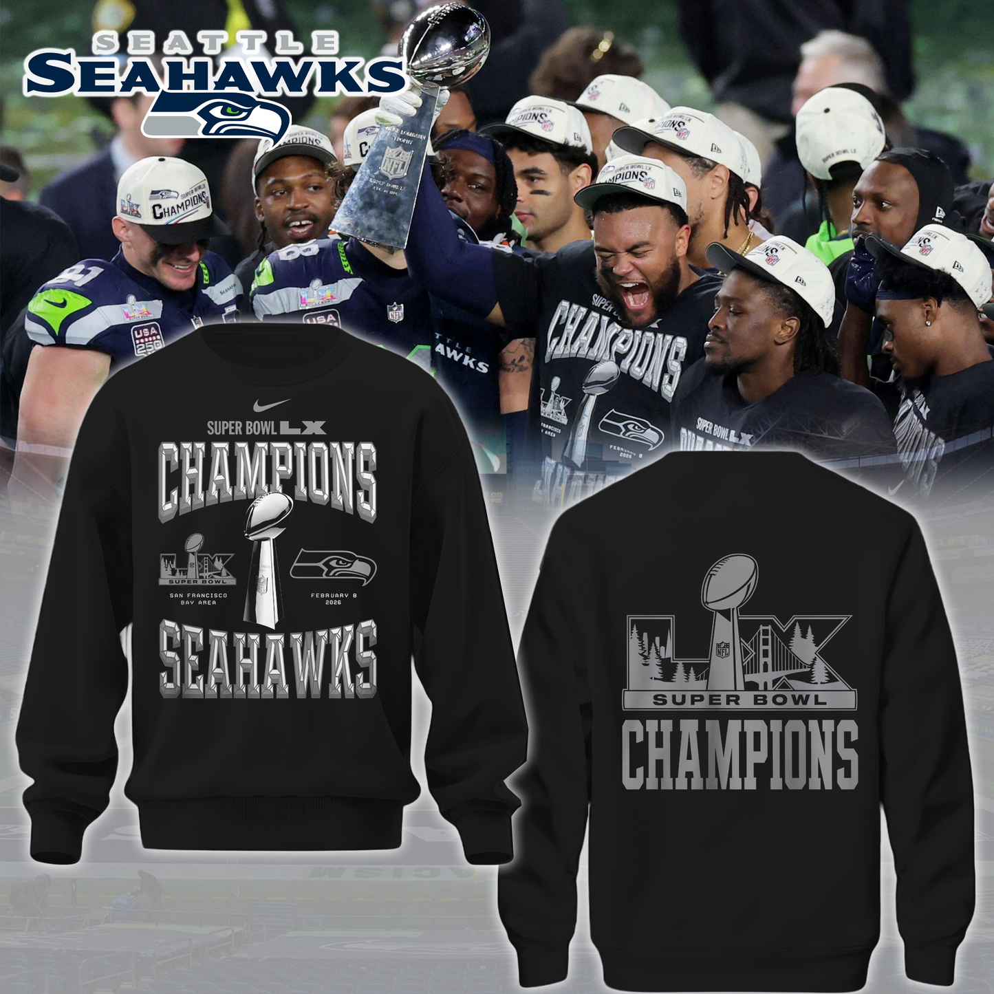 Seattle Seahawks: "Made us all proud" - Limited Edition Sweater