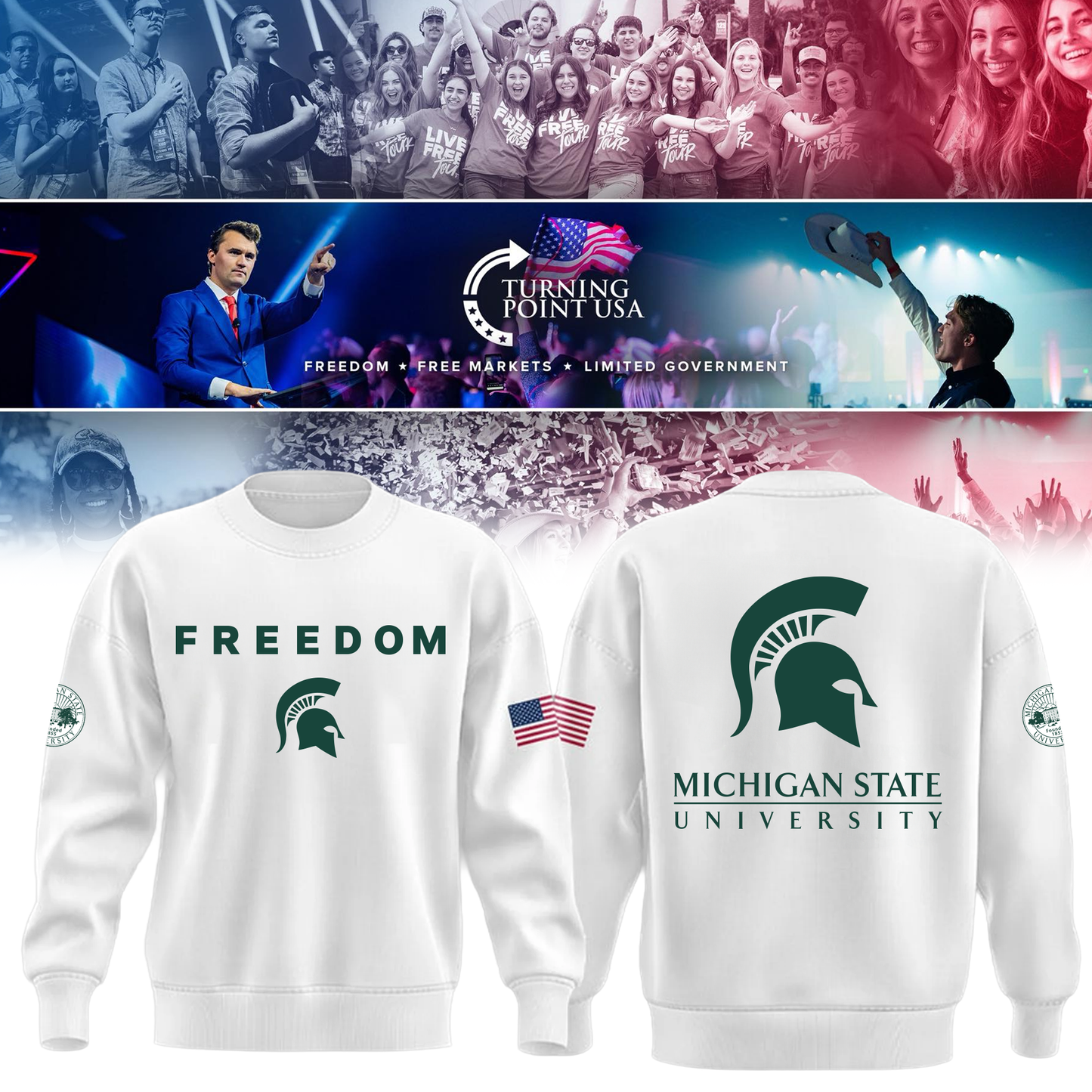 Michigan State University x Turning Point USA Sweatshirt