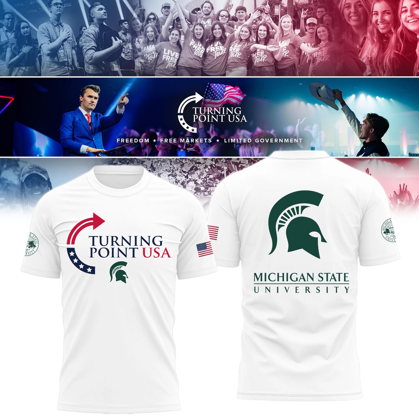 Michigan State University x Turning Point USA T-Shirt