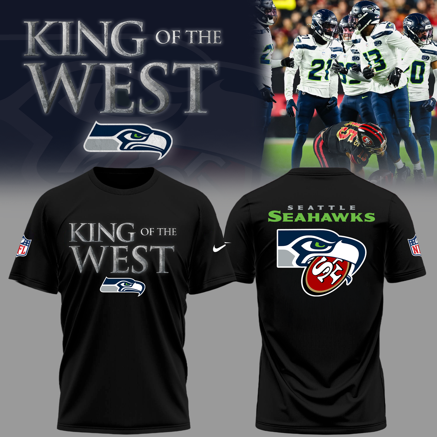 Seattle Seahawks - King of the West Tshirt