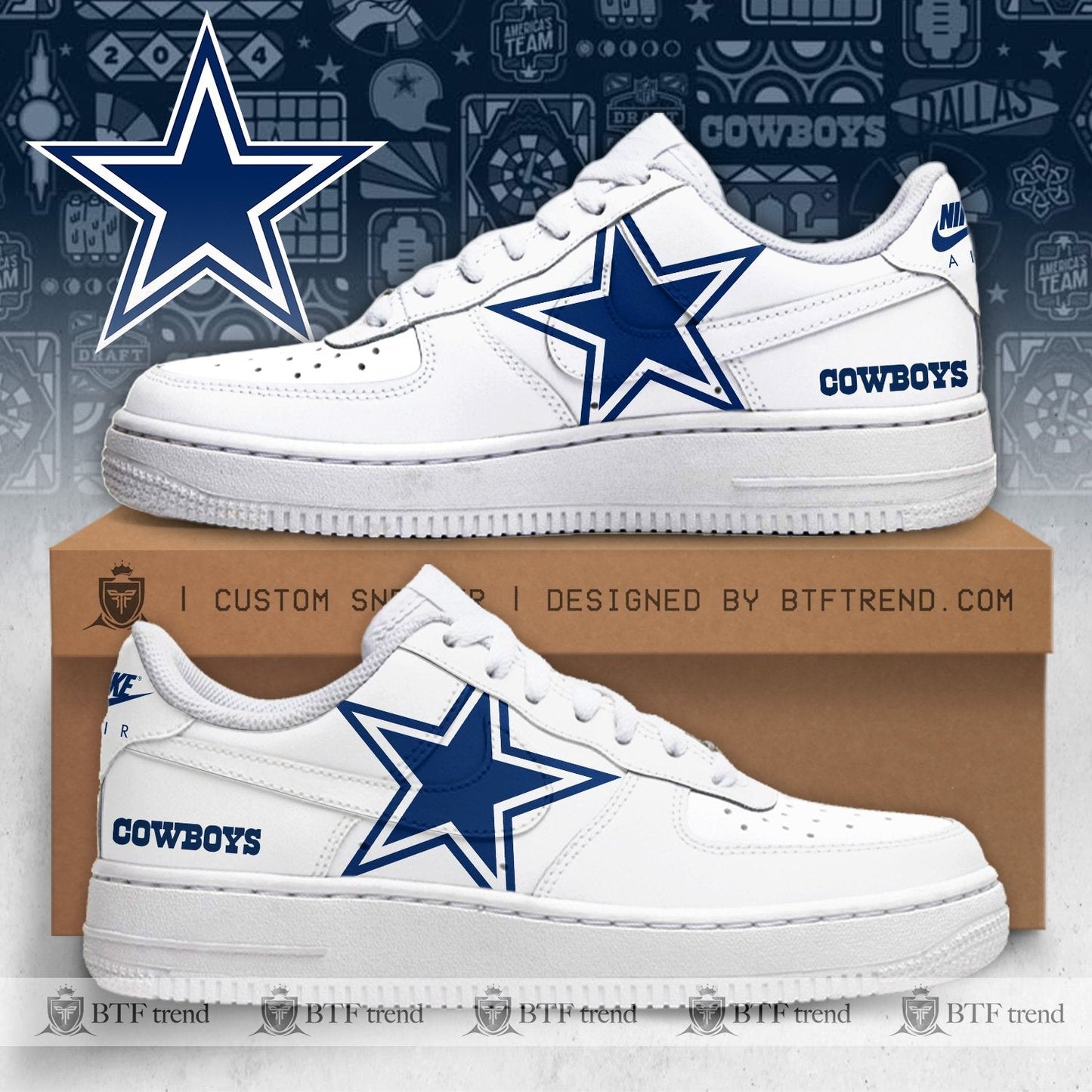 Special Edition Dallas Cowboys 2025 AF1 SNEAKER