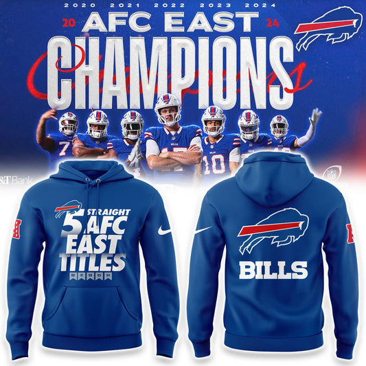 Buffalo Bills Nike Royal Five Straight AFC East Division Champions Our Time Is Now Hoodie