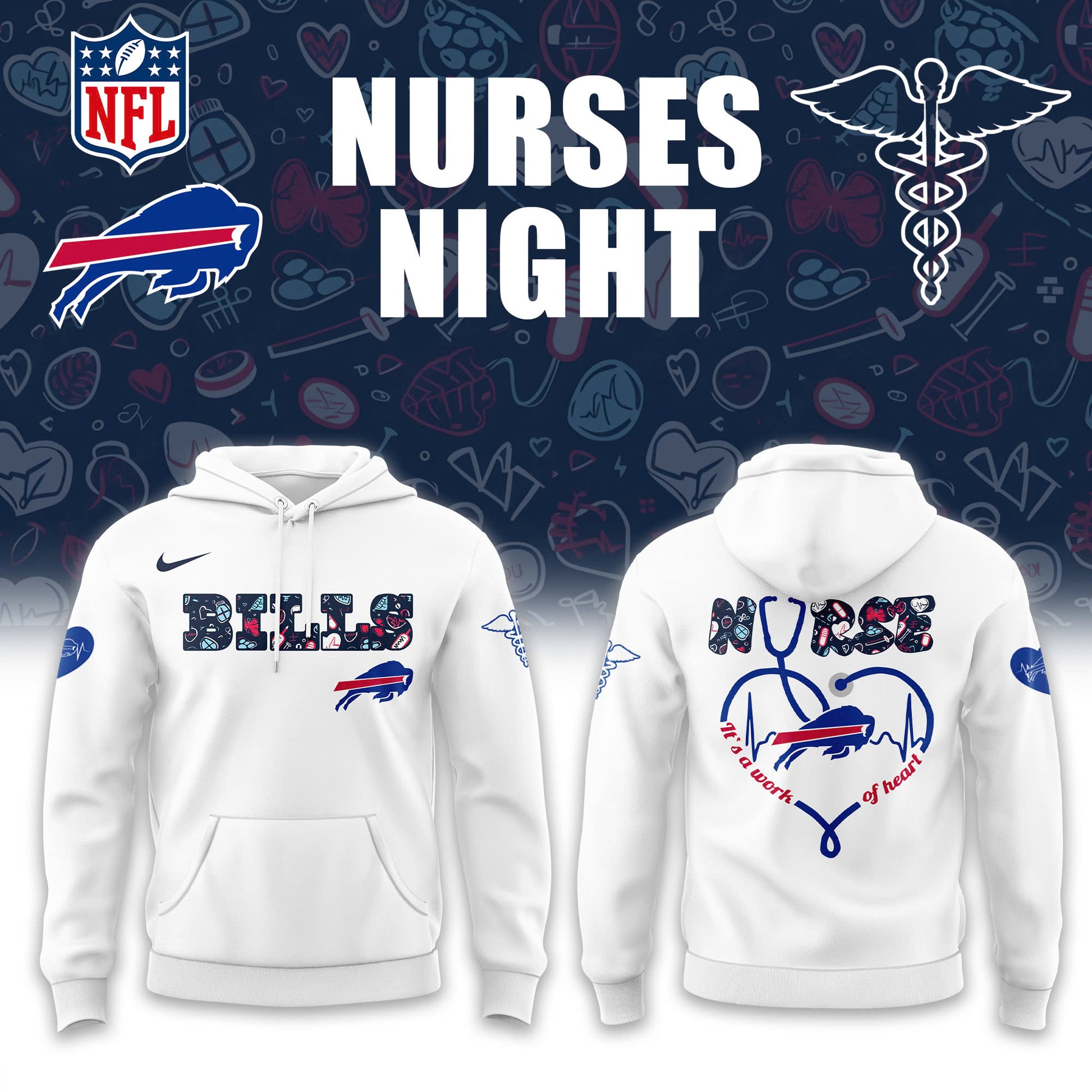 Buffalo Bills NURSES NIGHT Hoodie | Jogger | Cap v2