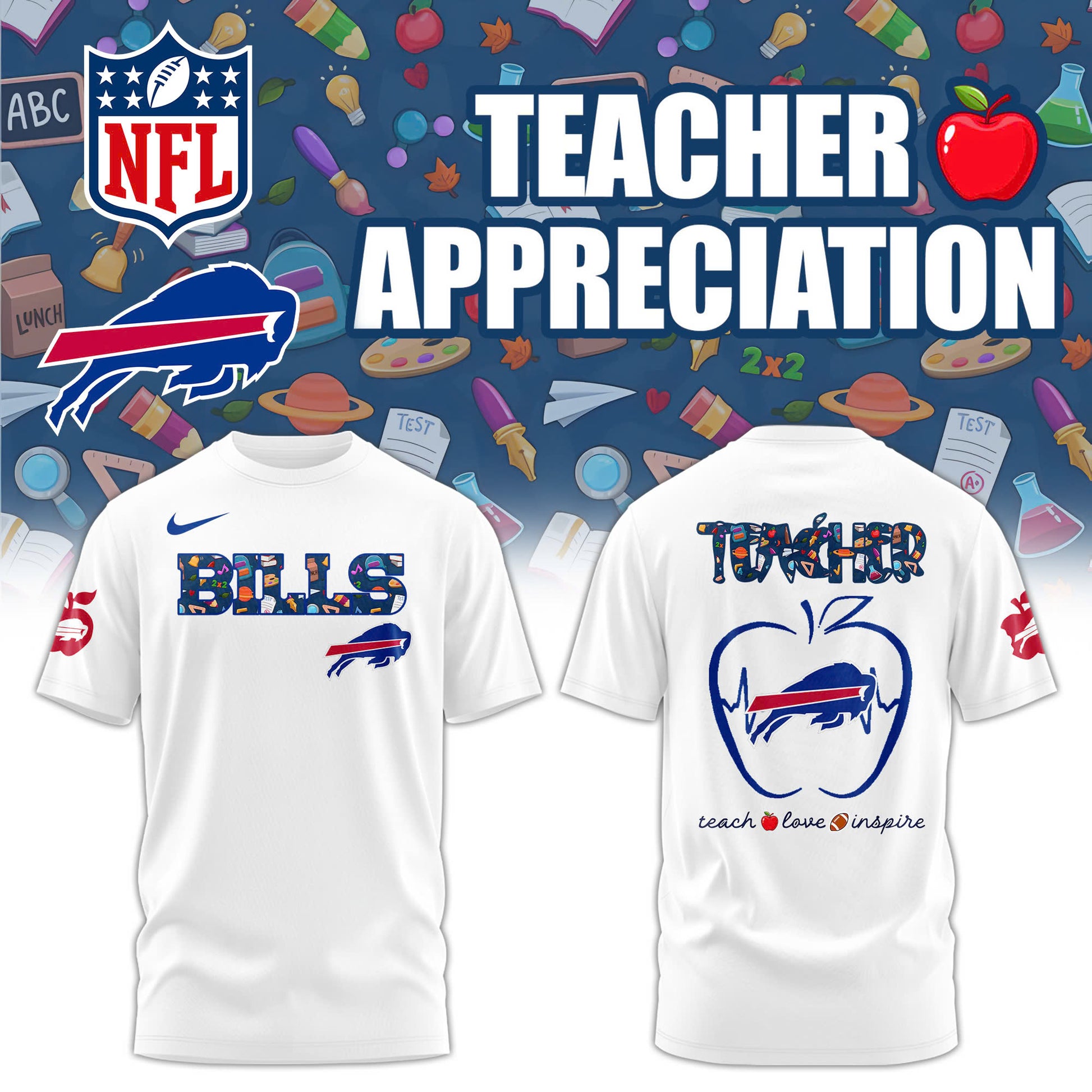 Buffalo Bills TEACHER NIGHT Combo Tshirt | Jogger | Cap V2