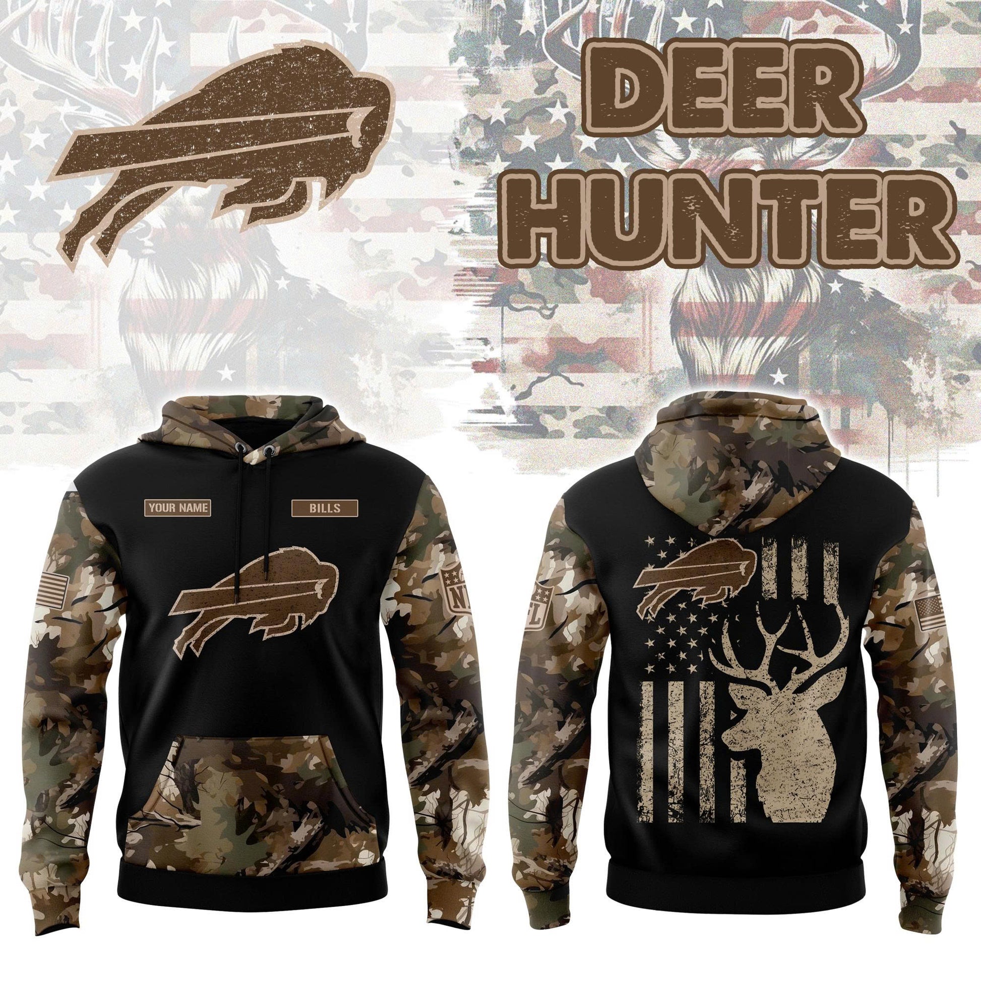 Buffalo Bills x Hunting Fleece Combo Hoodie | Jogger | Cap