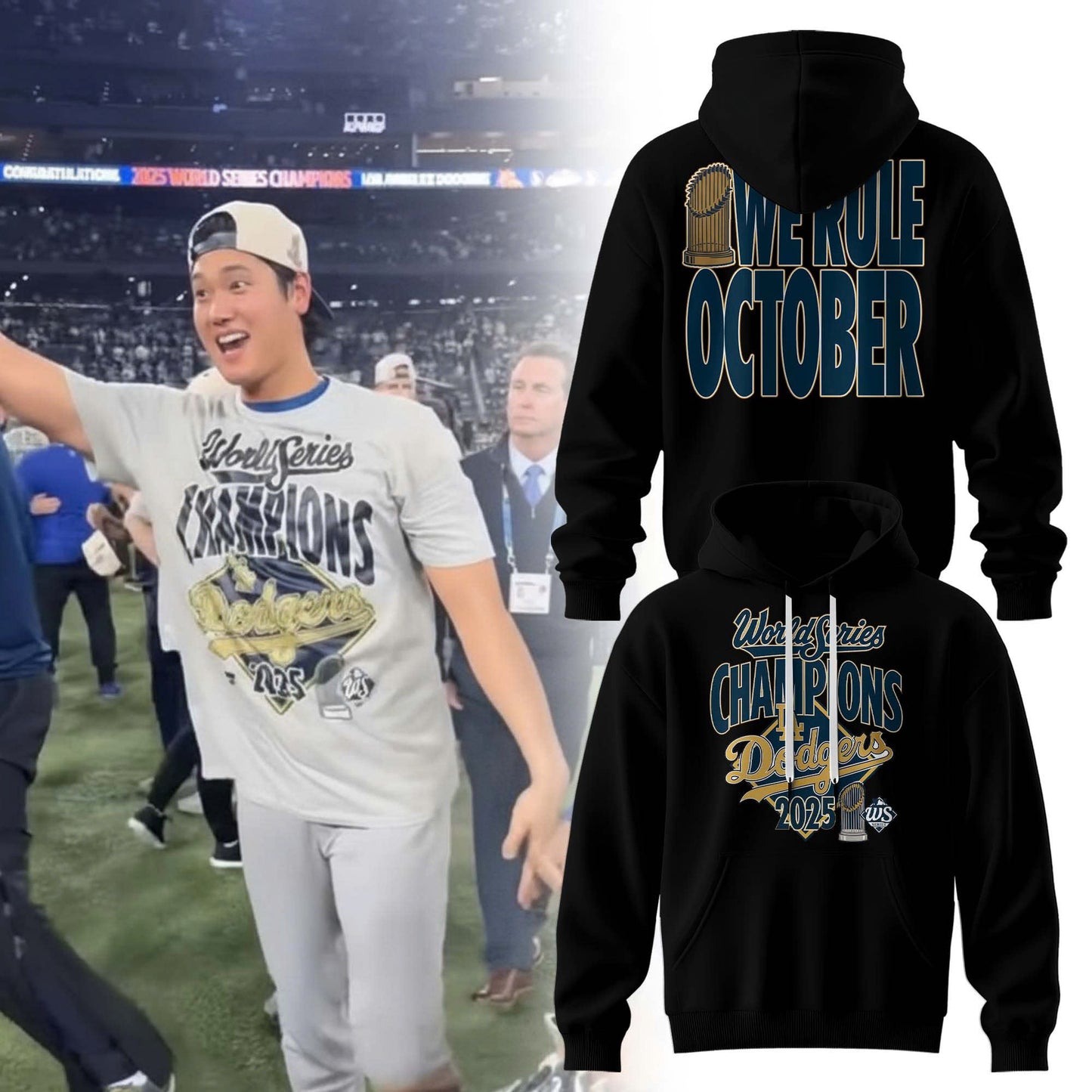 _ LAD 2025 World Series Champions "We Rule October" Hoodie