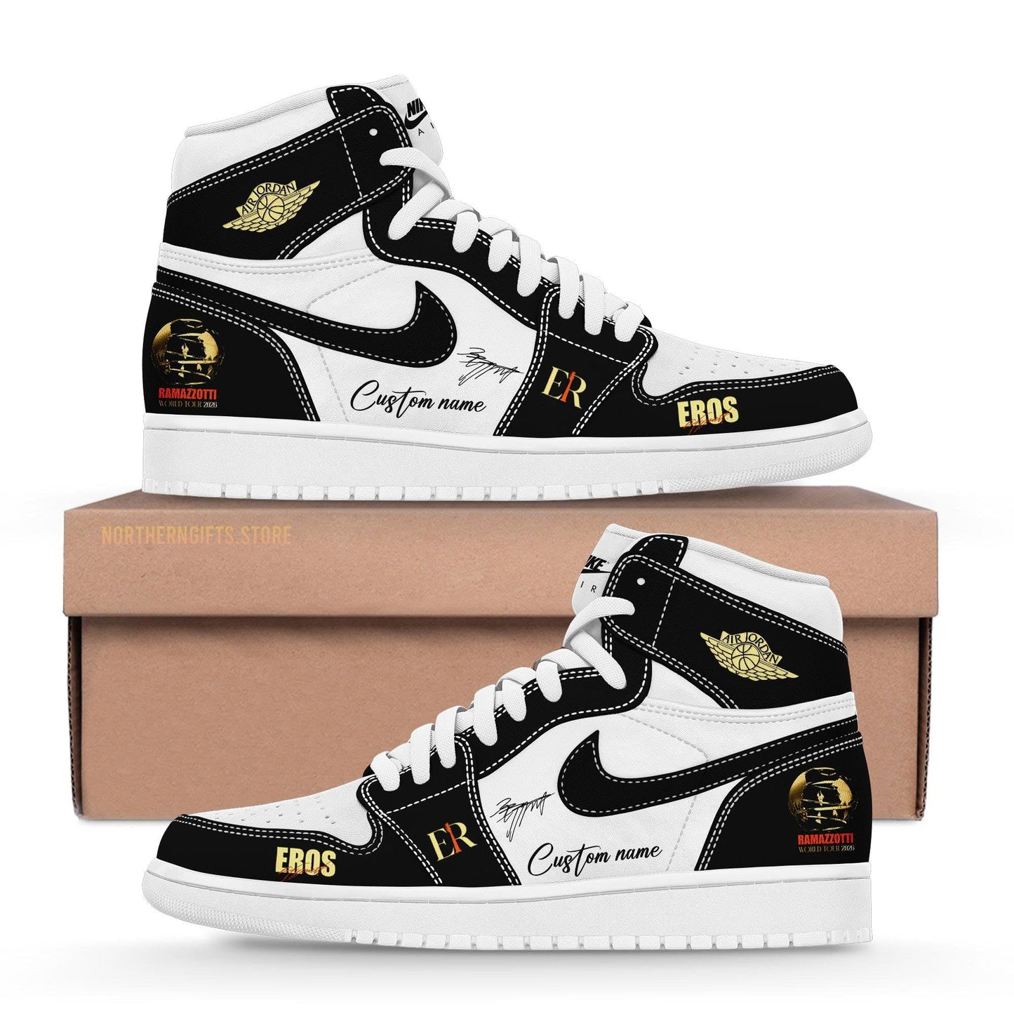 Eros Ramazzotti UNA STORIA IMPORTANTE WORLD TOUR 2026 Custom Name AJ1 v2