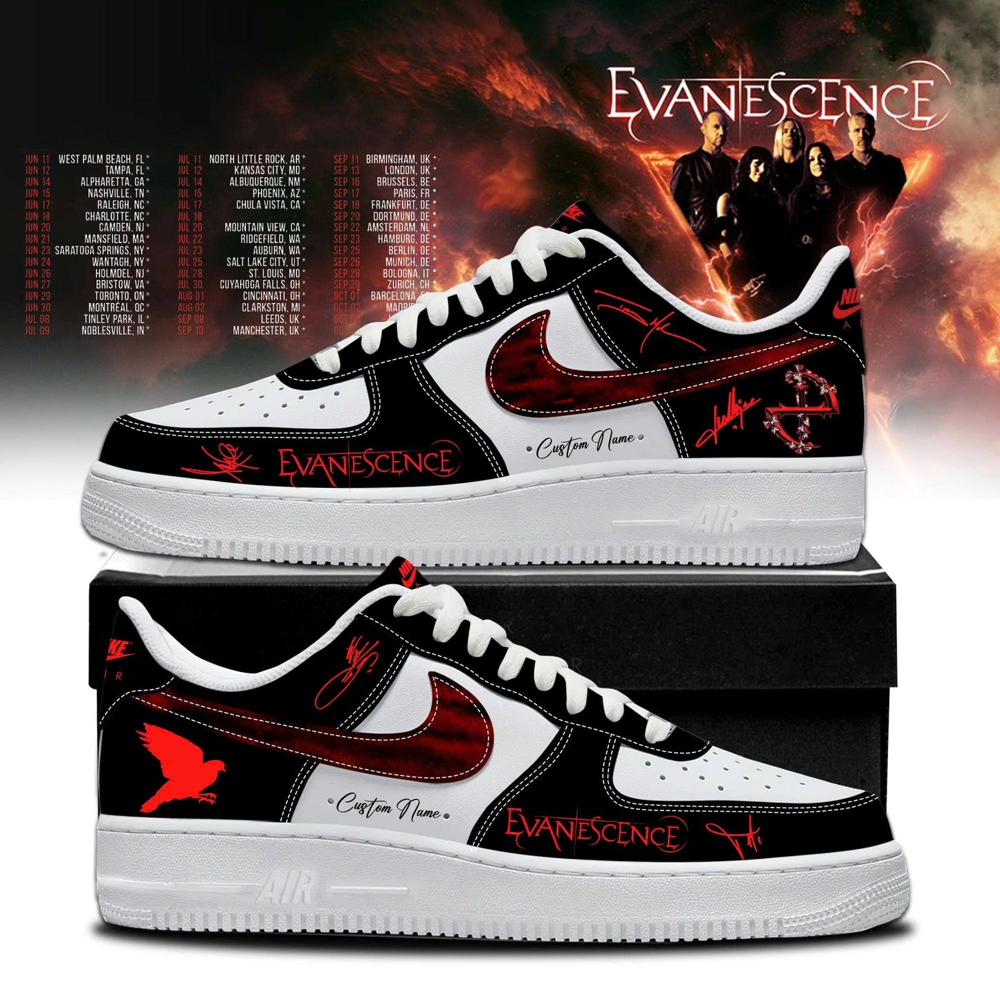 EVANESCENCE Sanctuary 2026 World Tour Limited Edition AF1 Sneakers