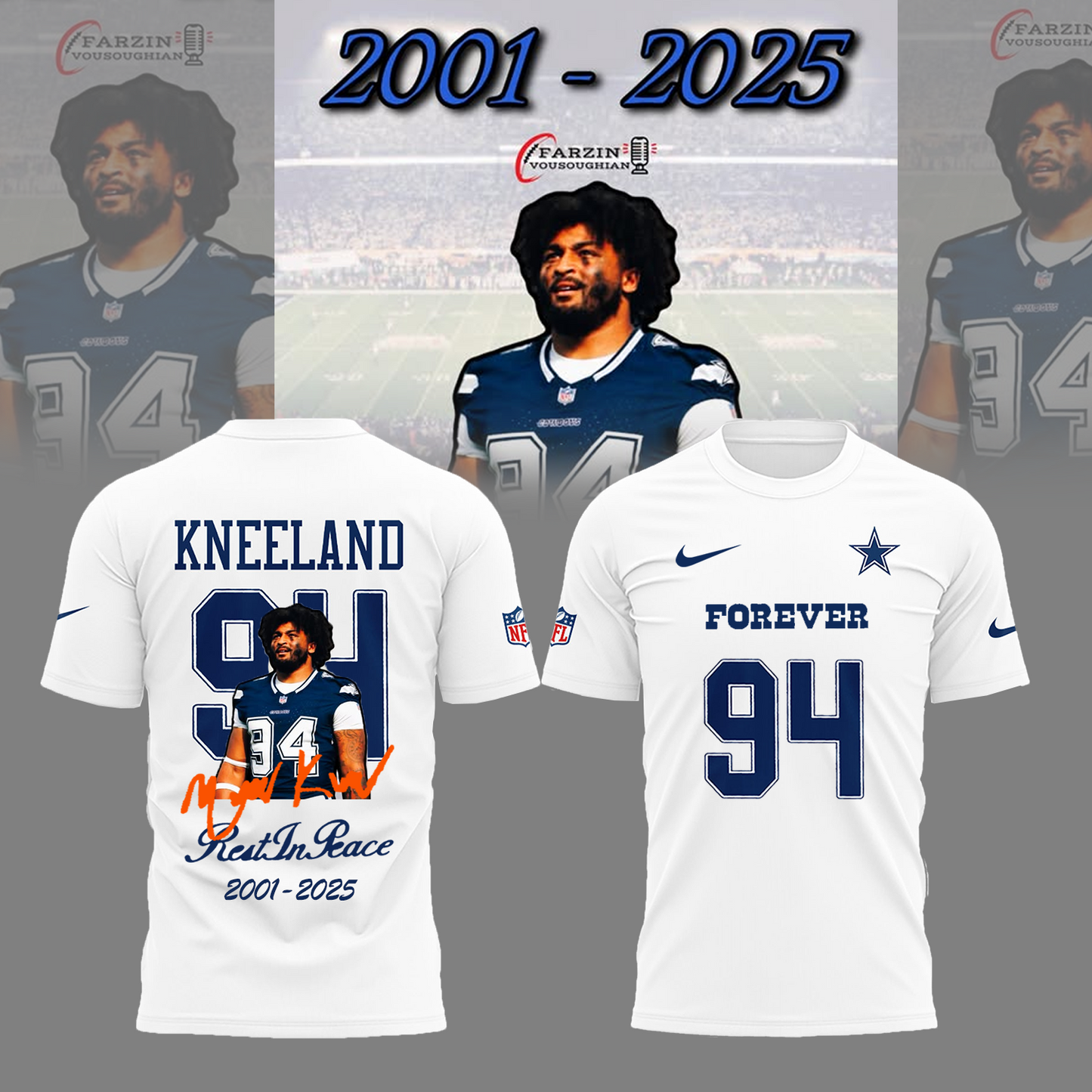 ..Limited Edition Rest In Peace Kneeland, Forever 94 T-Shirt
