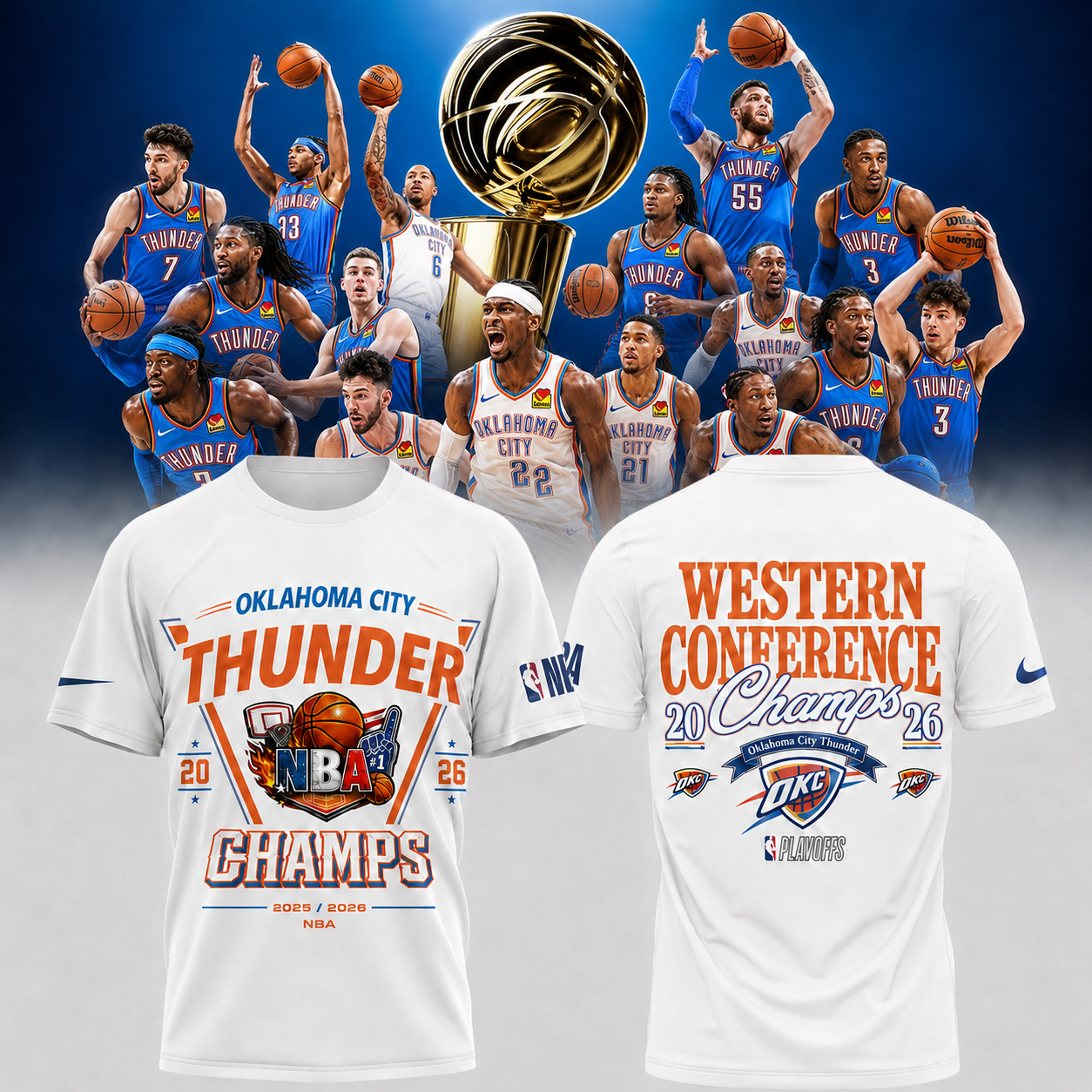 OKC Thunder 2026 Western Champions White Tee