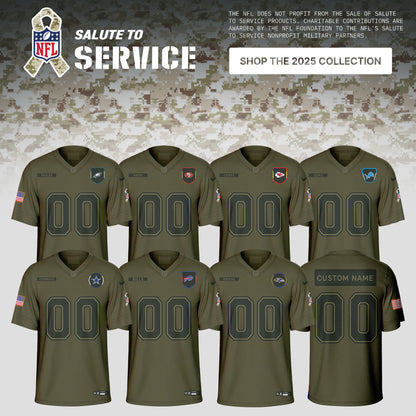 All Teams 2025 Olive Salute to Service Limited Custom Jersey