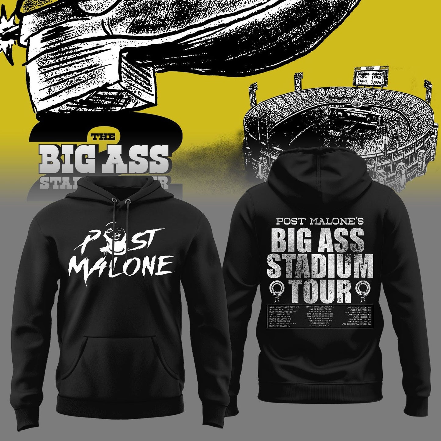 Post Malone THE BIG ASS STADIUM TOUR 2026 Limited Edition shirt