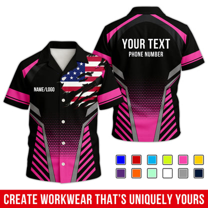 Personalized Team Hawaiian Shirt – Custom Logo Work Shirt