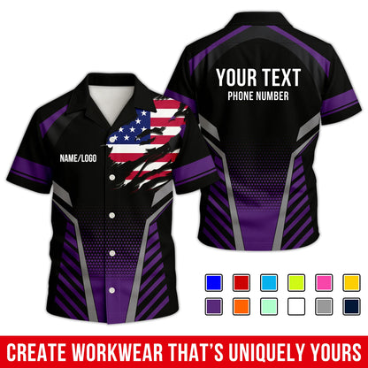 Personalized Team Hawaiian Shirt – Custom Logo Work Shirt