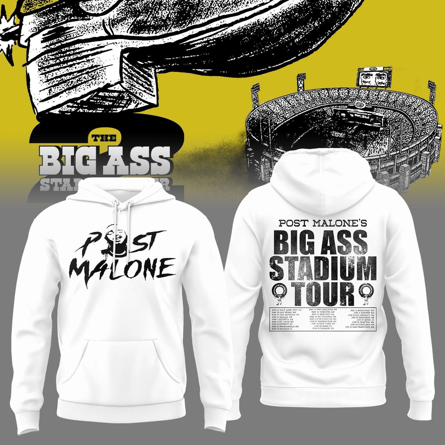 Post Malone THE BIG ASS STADIUM TOUR 2026 Limited Edition shirt