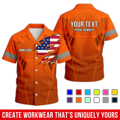 Personalized Team Hawaiian Shirt – Custom Logo Work Shirt