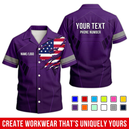 Personalized Team Hawaiian Shirt – Custom Logo Work Shirt