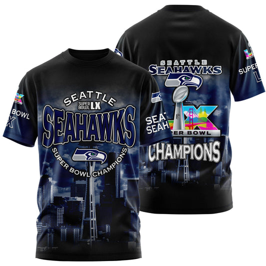 Seattle Seahawks Super Bowl LX Champions Limited Edition T.shirt