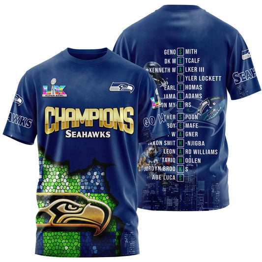 Seattle Seahawks Super Bowl LX Champions Limited Edition T.shirt