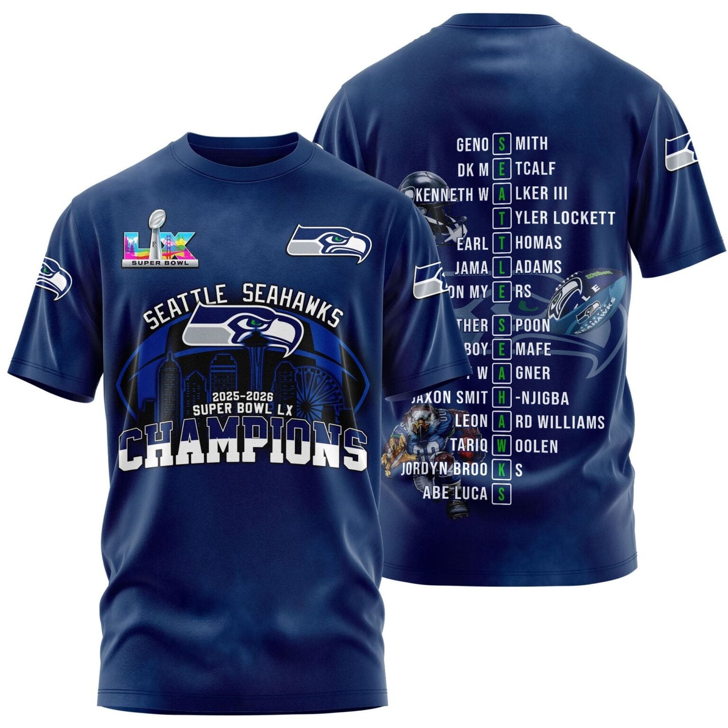 Seattle Seahawks Super Bowl LX Champions Limited Edition T.shirt