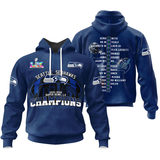 Seattle Seahawks Super Bowl LX Champions Limited Edition Hoodie