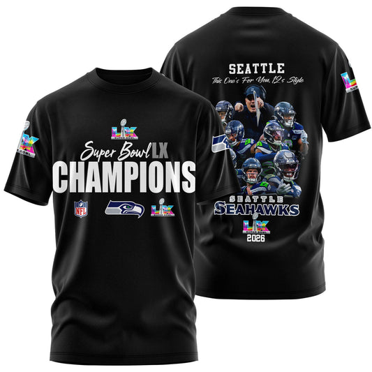 Seattle Seahawks Super Bowl LX Champions Limited Edition T.shirt