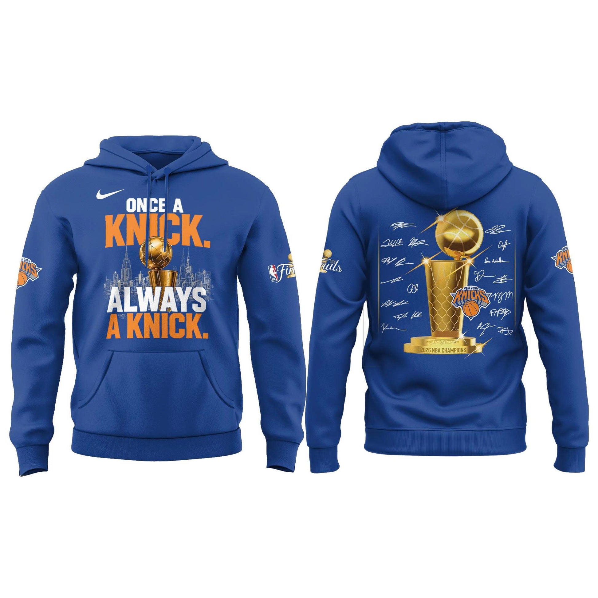 New York Basketball NBA Champions "Once a Knicks, Always a Knicks" Hoodie v2