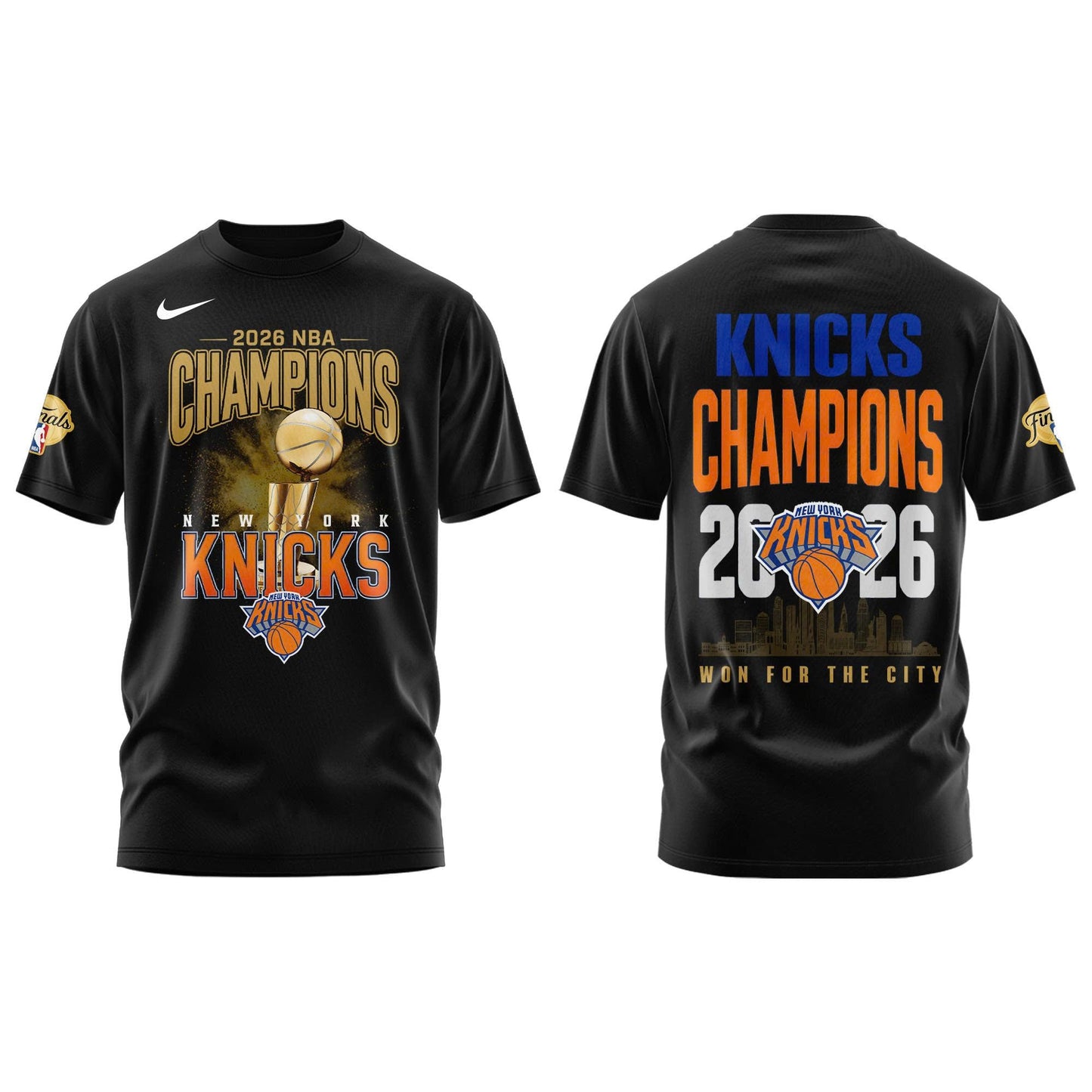 New York Basketball NBA Finals Champions Black Tshirt