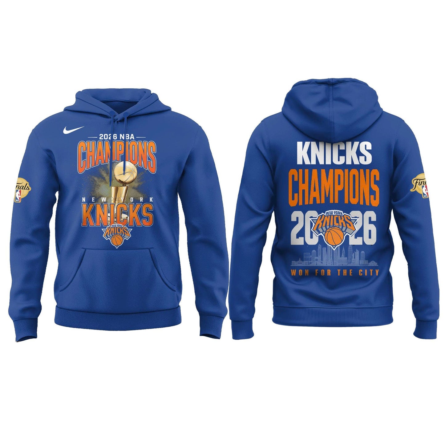 New York Basketball NBA Finals Champions Blue Hoodie