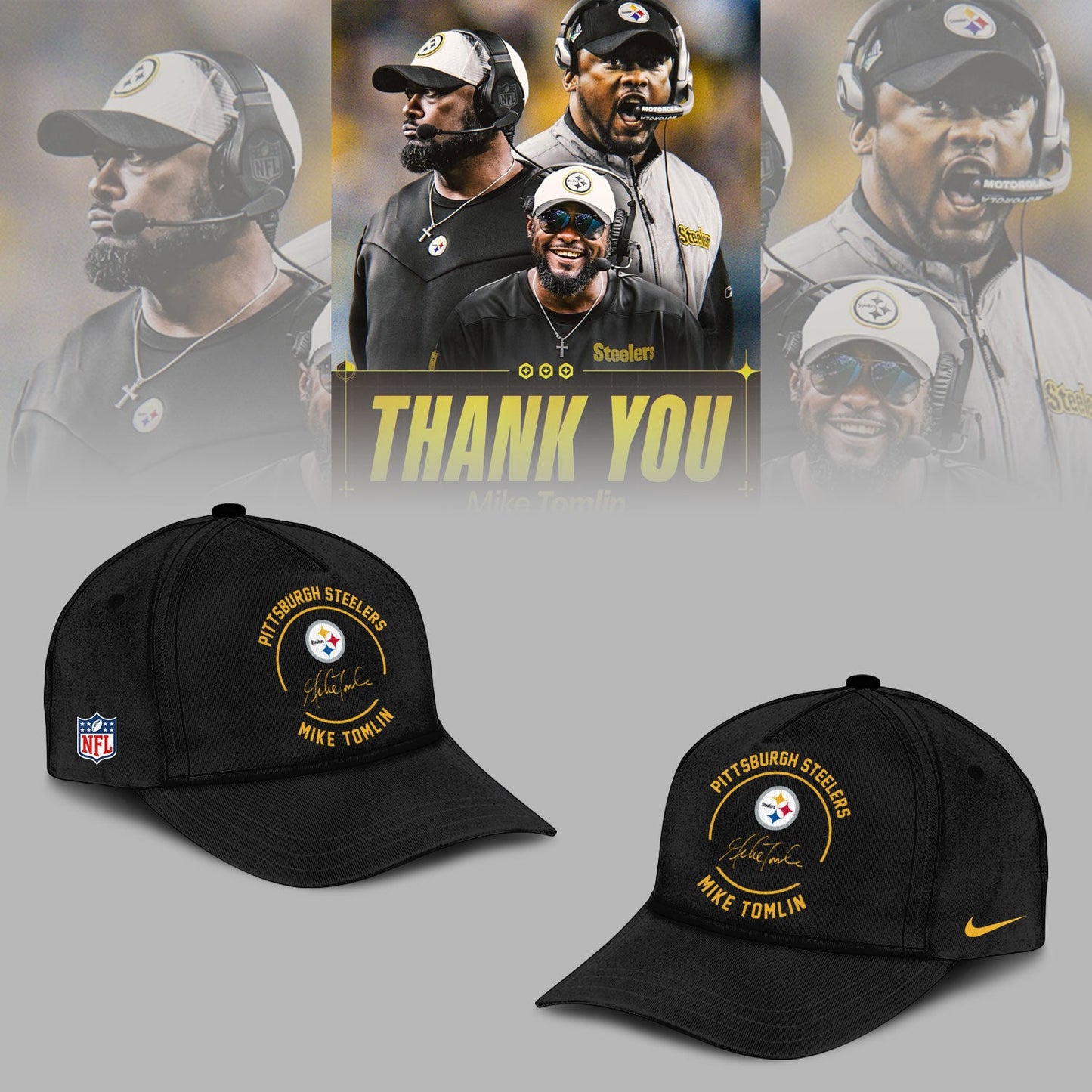 Pittsburgh Steelers Thank you Coach Mike Tomlin Limited Edition Combo T-Shirt