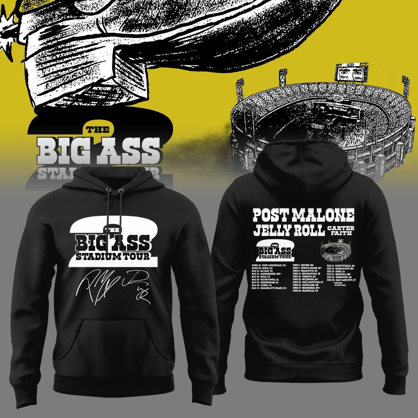 Post Malone THE BIG ASS STADIUM TOUR 2026 Limited Edition shirt