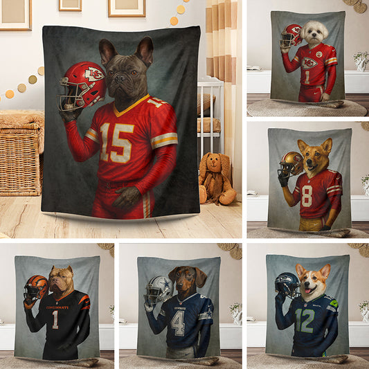 Custom American Football Pets Blanket 🏈