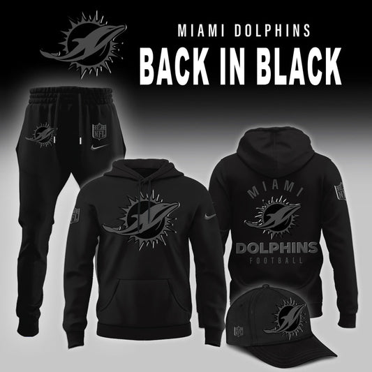Miami Dolphins BACK IN BLACK 2025 Combo Hoodie