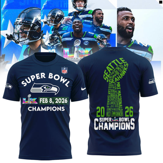 Seattle Seahawks Super Bowl LX Champions Limited Edition T.shirt