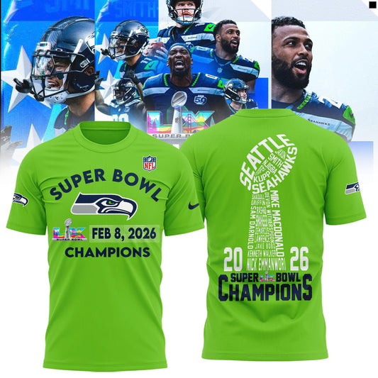 Seattle Seahawks Super Bowl LX Champions Limited Edition T.shirt