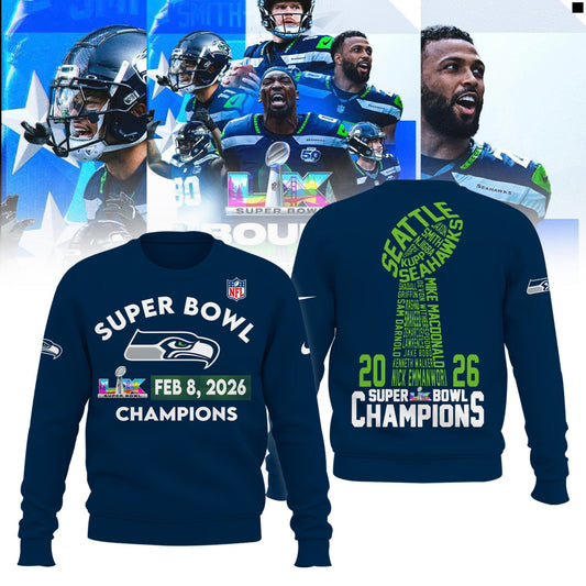 Seattle Seahawks Super Bowl LX Champions Limited Edition Sweatshirt