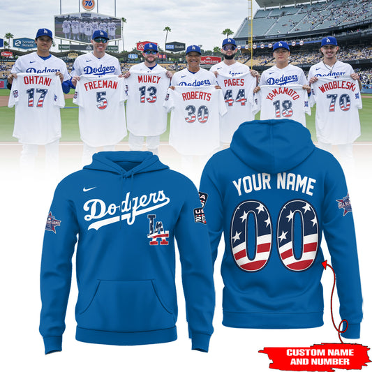Limited Edition LA Dodgers 2026 USA250 All Star Baseball Hoodie