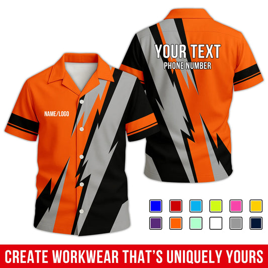 Personalized Team Hawaiian Shirt – Custom Logo Work Shirt