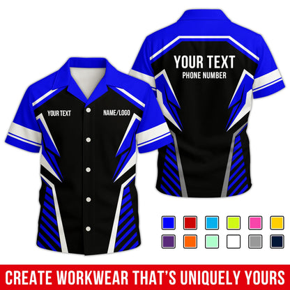 Personalized Team Hawaiian Shirt – Custom Logo Work Shirt