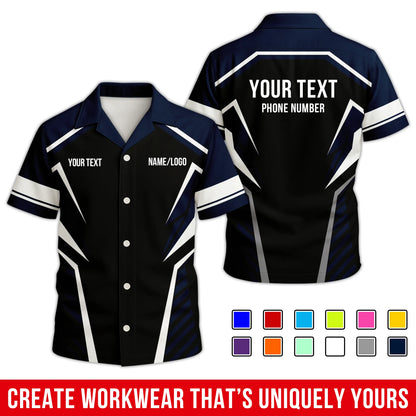 Personalized Team Hawaiian Shirt – Custom Logo Work Shirt