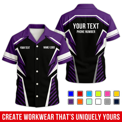 Personalized Team Hawaiian Shirt – Custom Logo Work Shirt