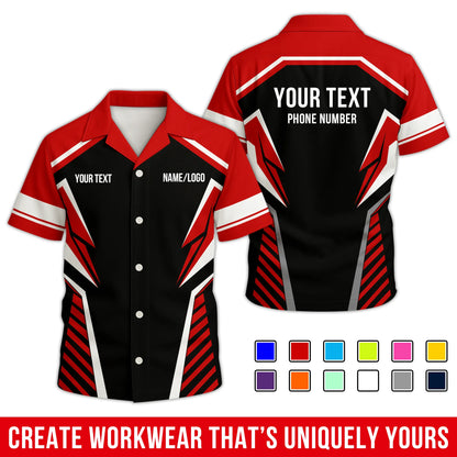 Personalized Team Hawaiian Shirt – Custom Logo Work Shirt