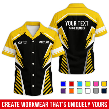 Personalized Team Hawaiian Shirt – Custom Logo Work Shirt