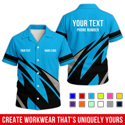 Personalized Team Hawaiian Shirt – Custom Logo Work Shirt