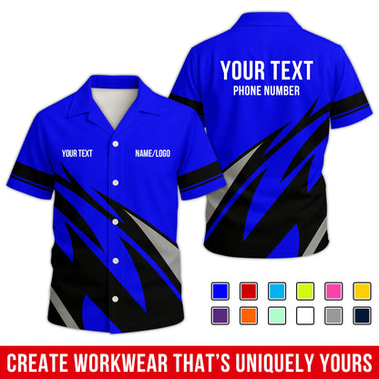 Personalized Team Hawaiian Shirt – Custom Logo Work Shirt