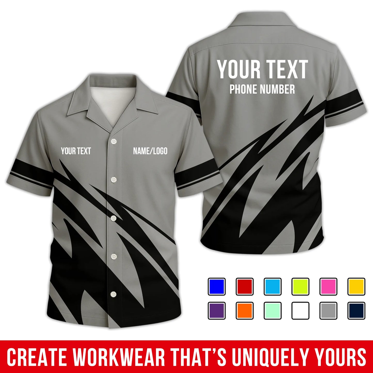 Personalized Team Hawaiian Shirt – Custom Logo Work Shirt