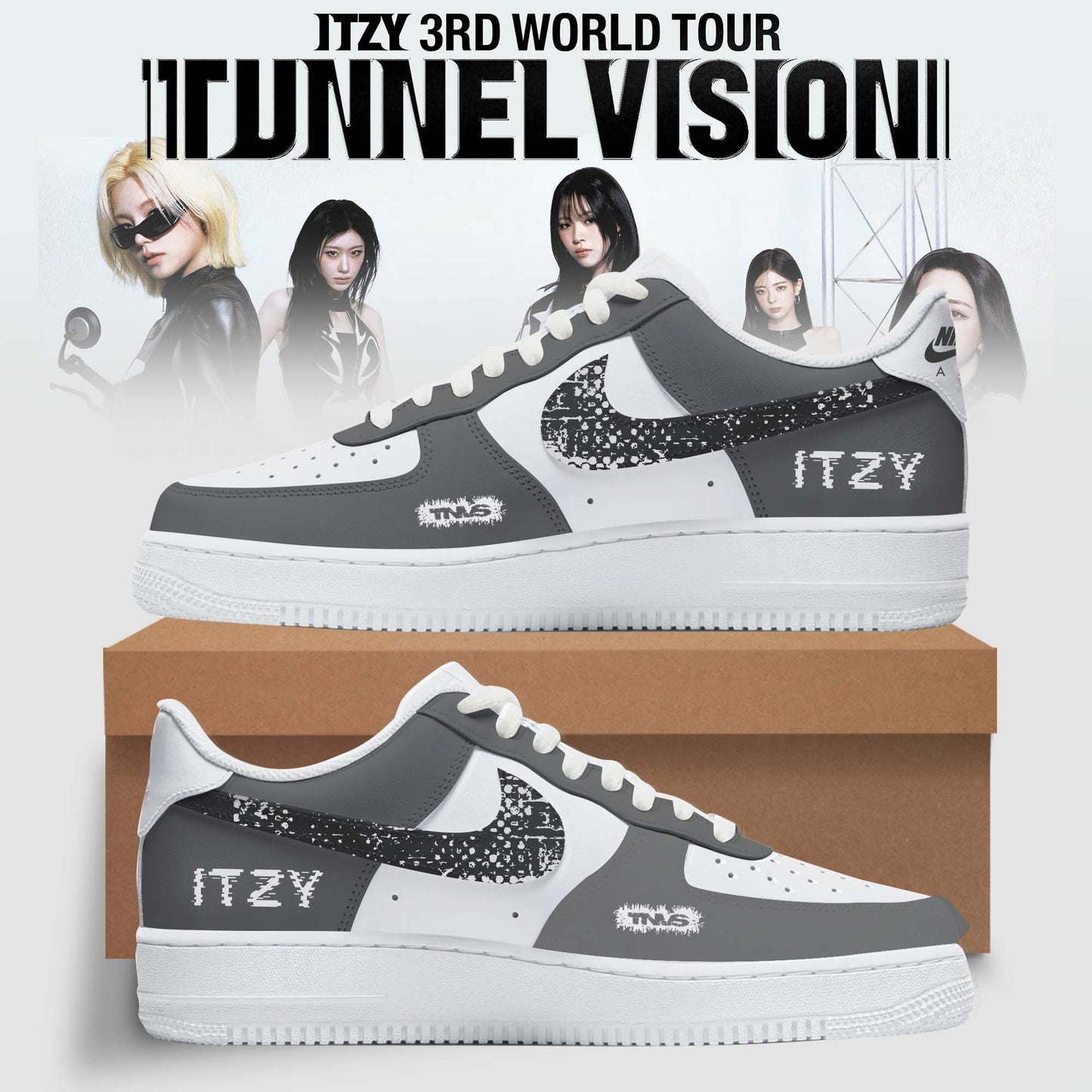Nike Air Force 1 Grey Tunnel “ ITZY Customize Edition