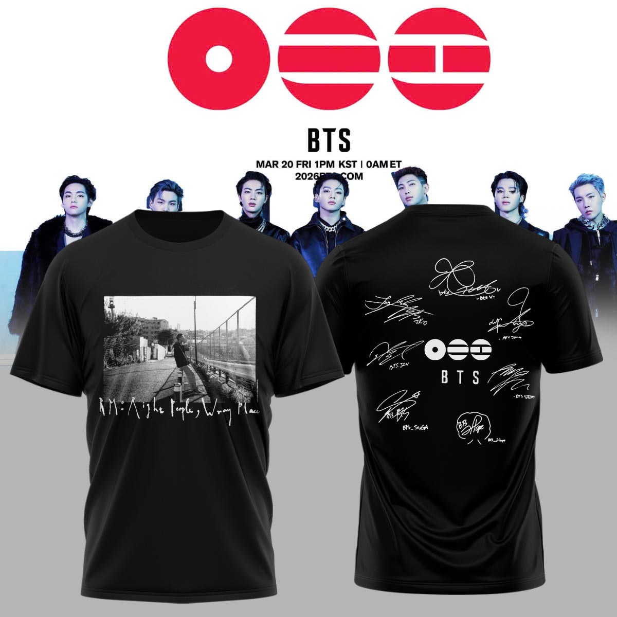 .BTS The 5th Album Release Limited Edition Signature – Tshirt