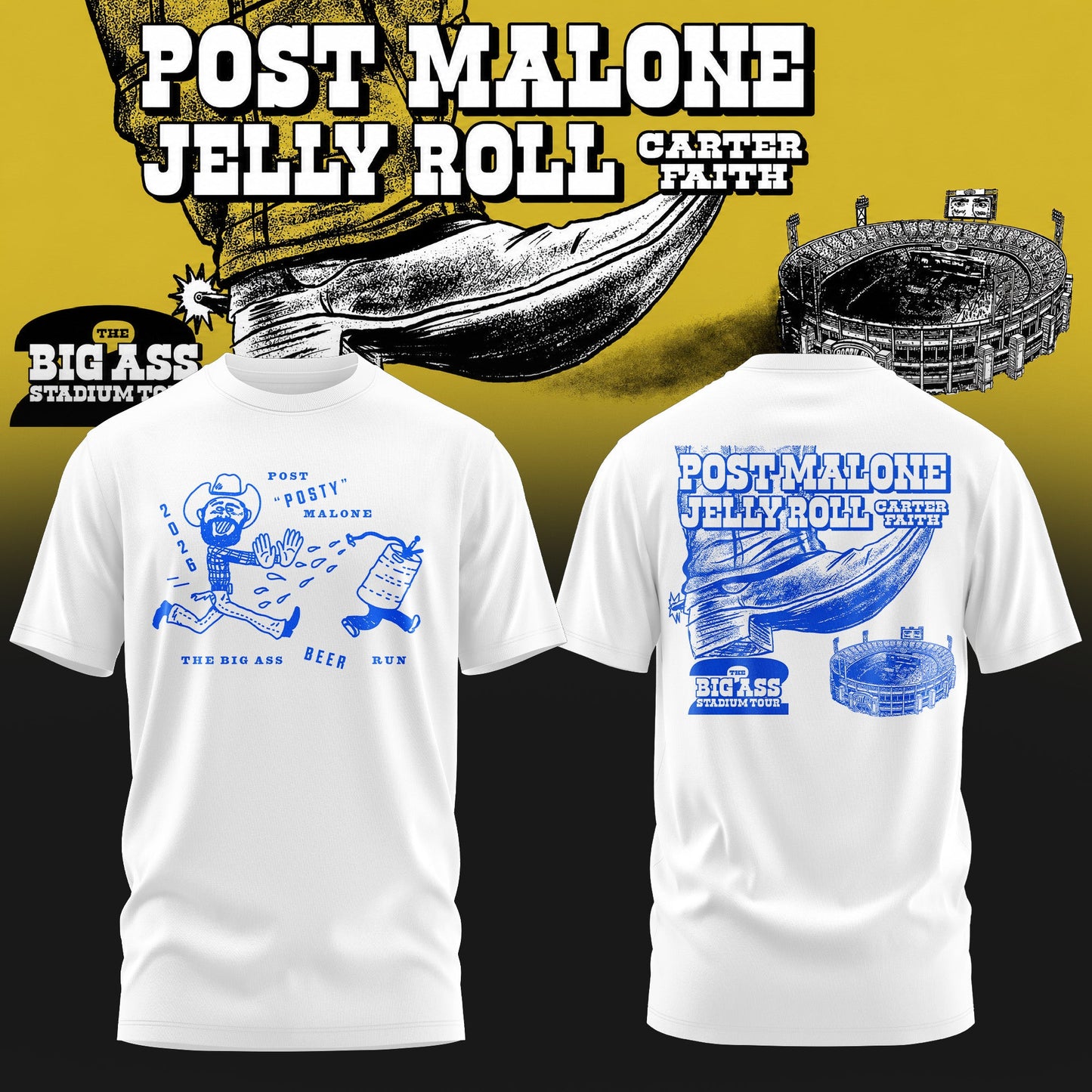 Post Malone “The BIG ASS Stadium World Tour” Limited Tshirt