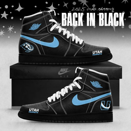 Utah Mammoth Back In Black 2025 AJ1 Sneakers